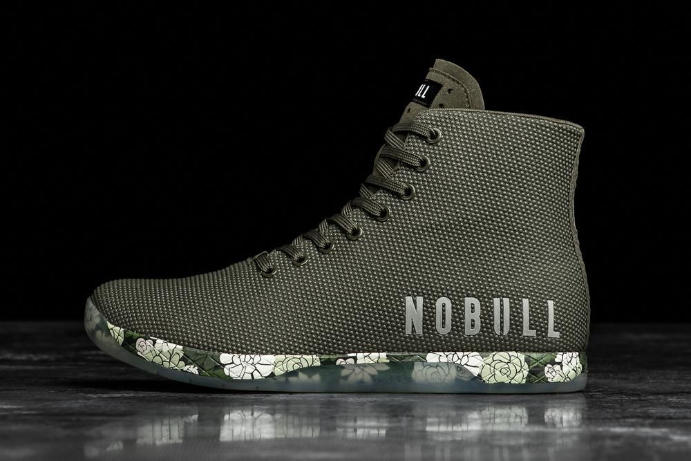 NOBULL Men's High-Top Succulent Training Shoes - Army - Ireland (0137FBEGJ)